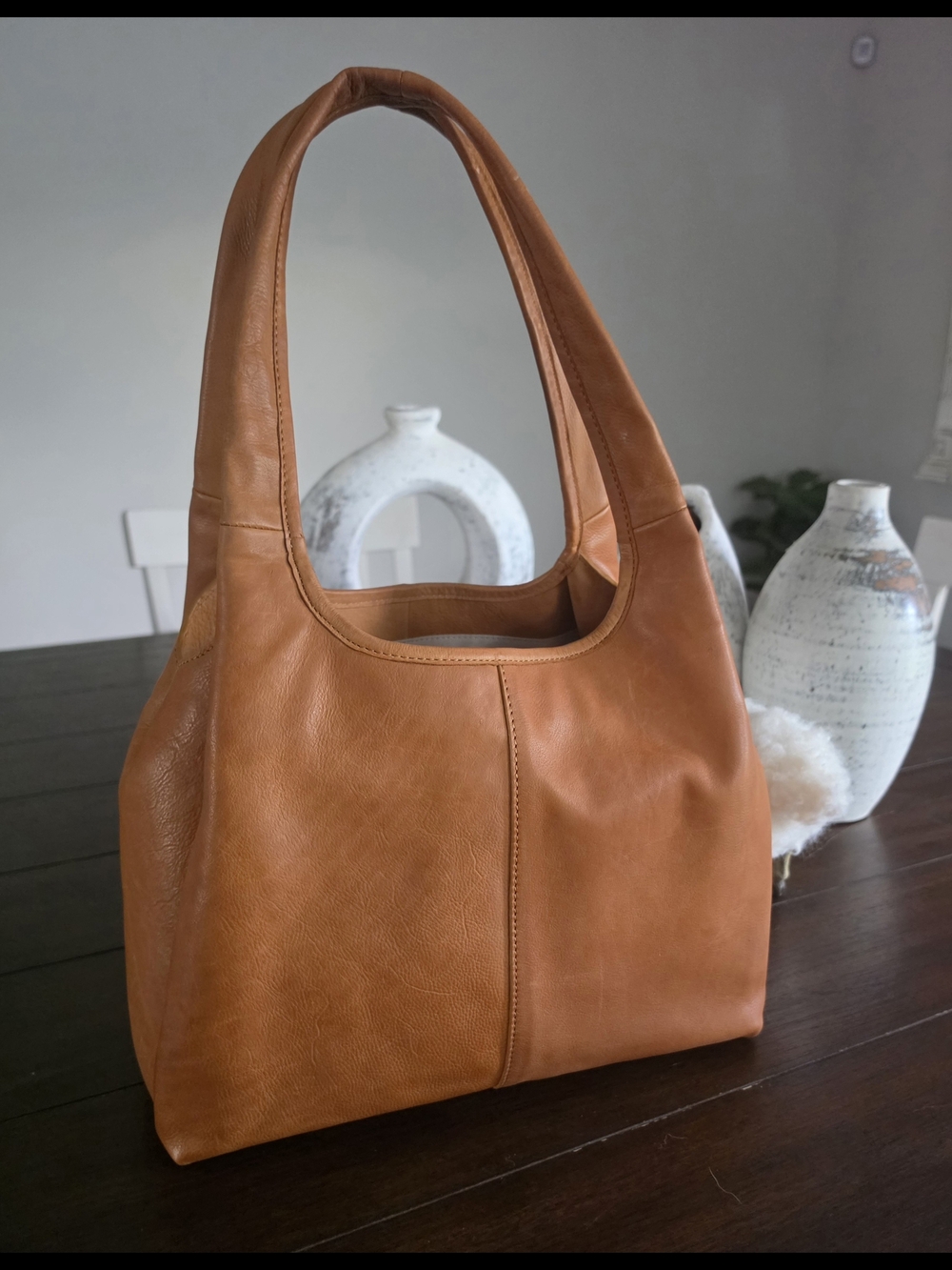 margot Cognac Leather Shoulder Bag
